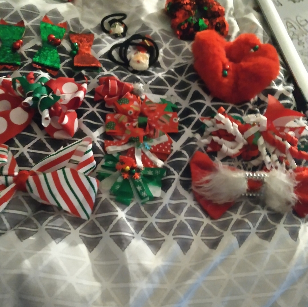Girls seasonal hair bows.